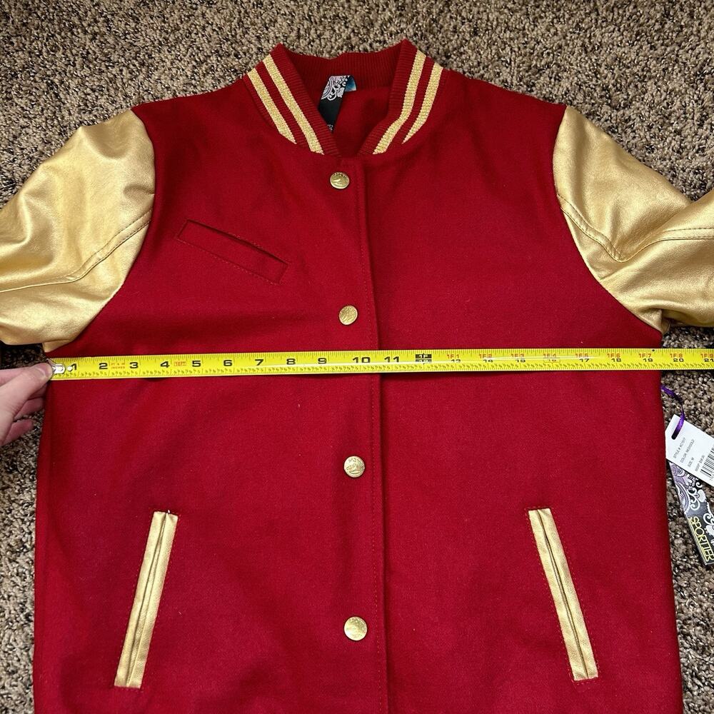Vintage Sportier Brand Wool Varsity Bomber Jacket Size Medium 1990s - Picture 13 of 14